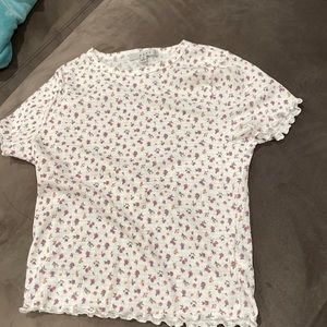 Flower cropped shirt